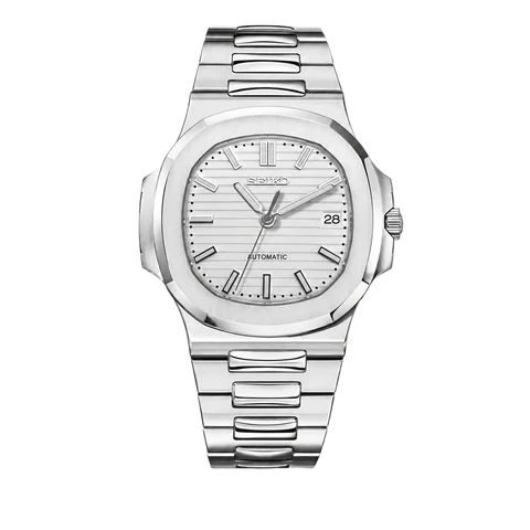 Seiko Mod Nautilus white racer dial