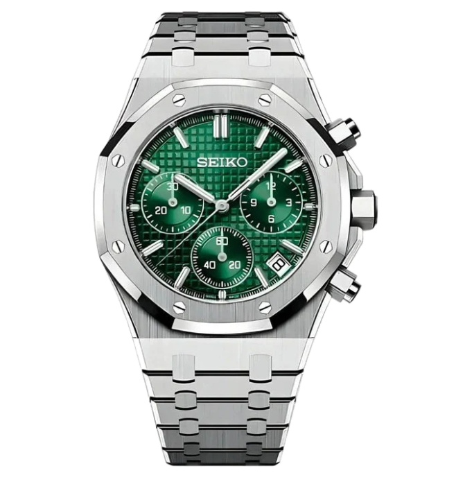 Seiko Mod Royal Oak emerald chronograph